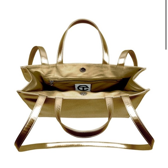 Telfar medium gold shopping bag NWT SOLD - Picture 3 of 8